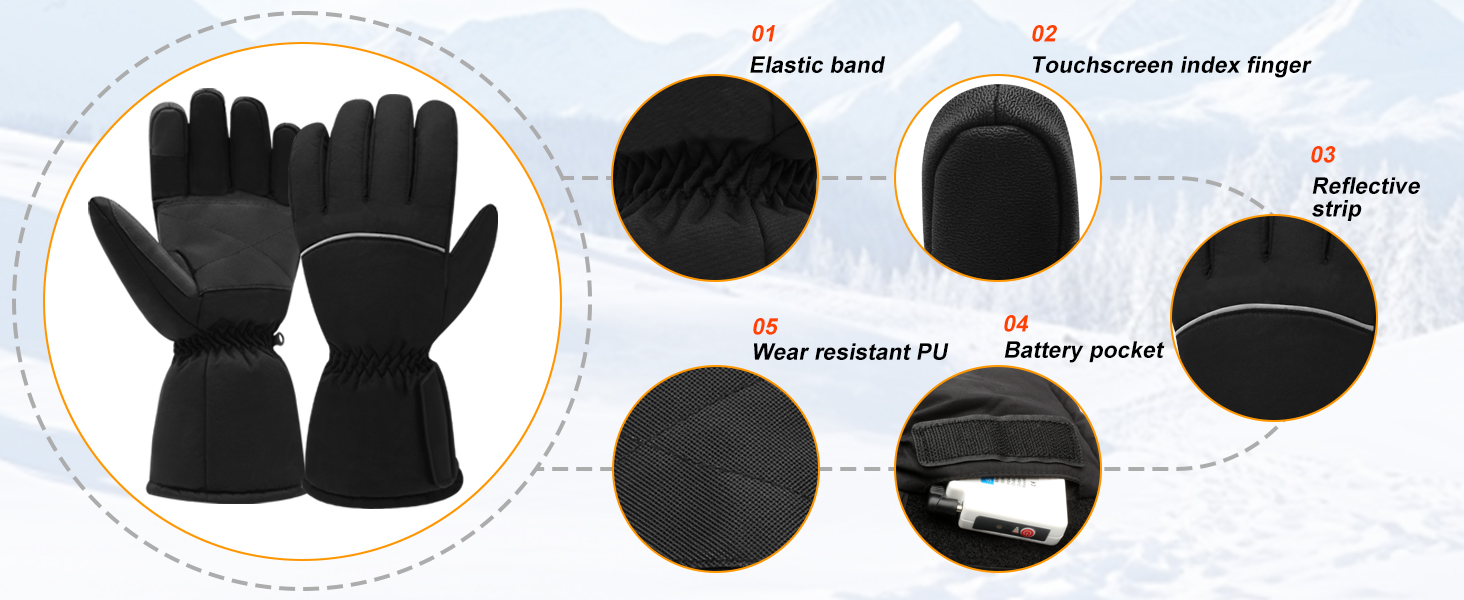 Amazon.com: MMlove Waterproof Touchscreen Heated Gloves for Men